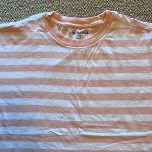 Pacsun Peach & White Striped Tshirt- Oversize Fit